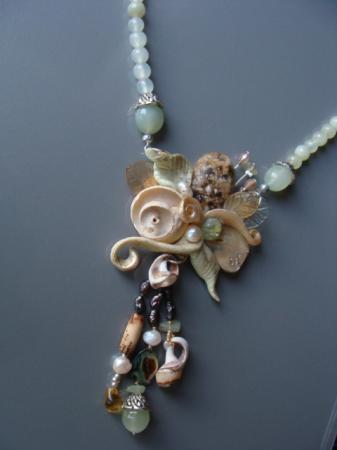 collier jade, nacre, perles de culture