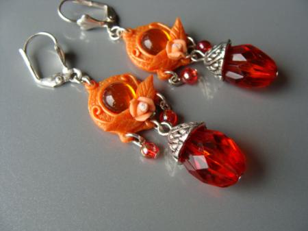 boucles d'oreilles oranges