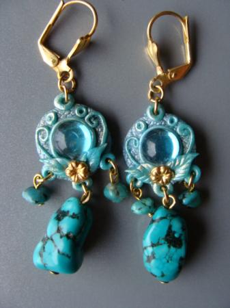 boucles d'oreilles turquoises