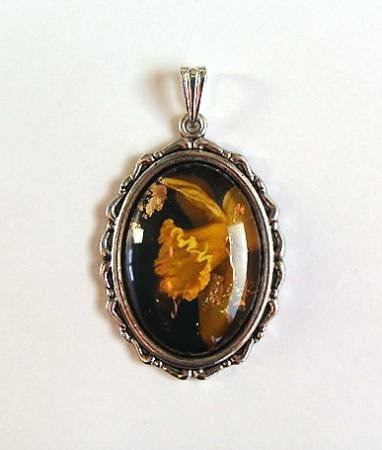 PENDENTIF JONQUILLES ARGENTE